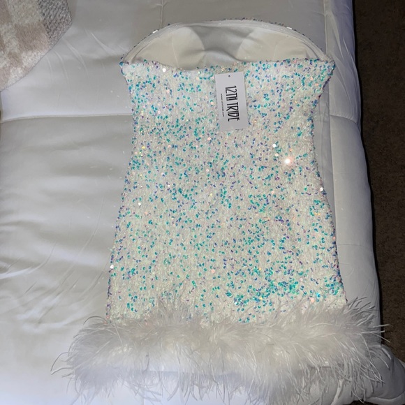 12th Tribe Anastasia Mini Sequin and Feather Dress - Picture 3 of 6